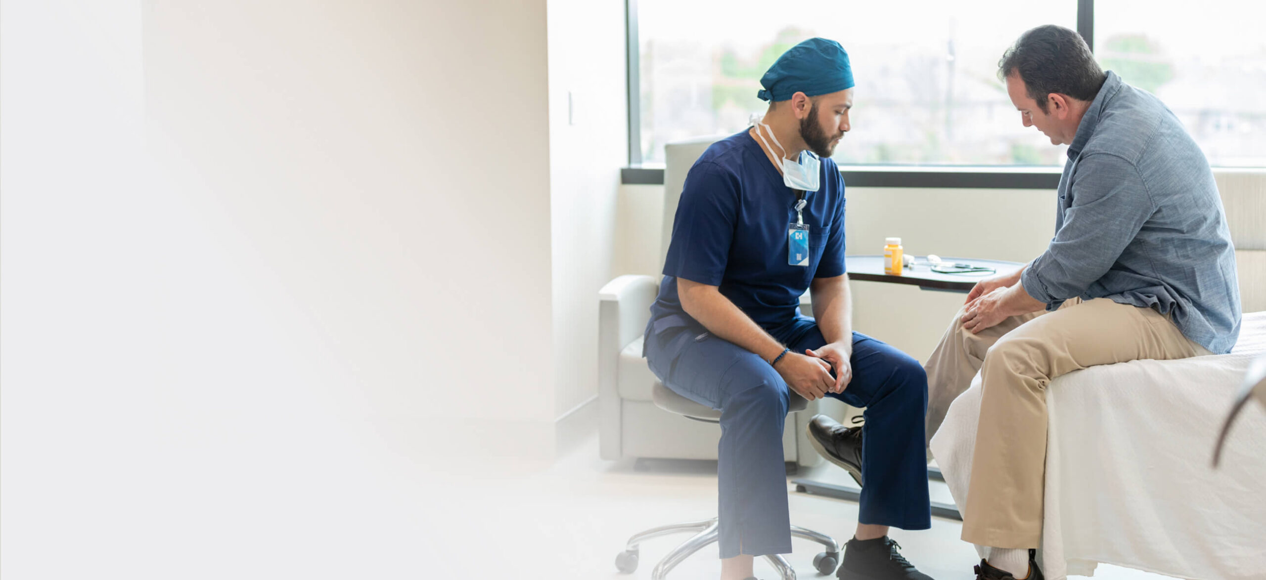 A patient consults with a nerve surgeon