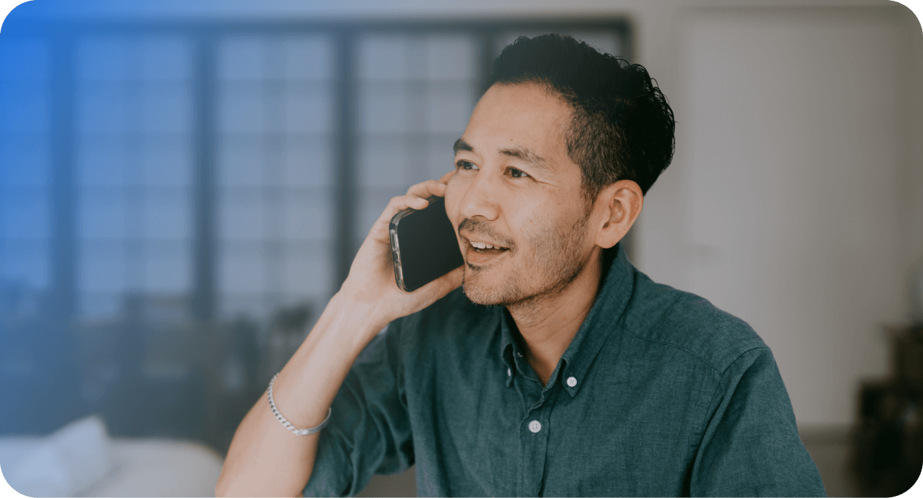 A man talks on the phone with a nerve education coordinator